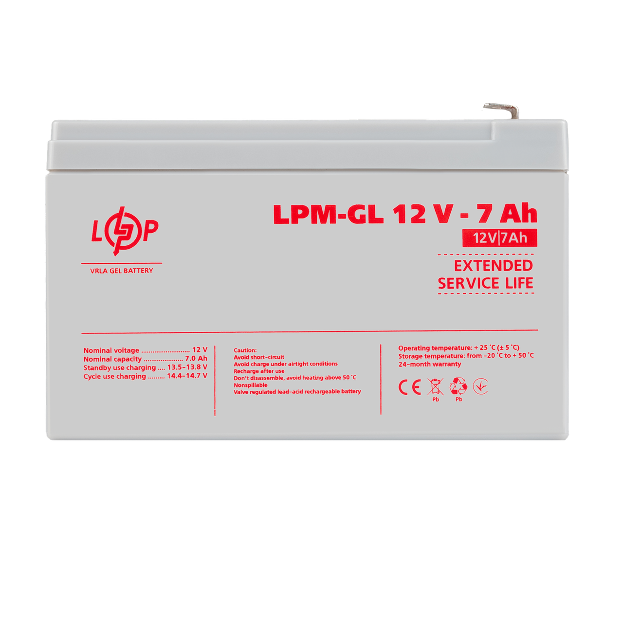 Акумулятор гелевий LPM-GL 12V - 7 Ah