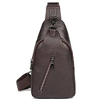 Мини-рюкзак на одной шлейке из натуральной кожи JD4016Q 30.5 × 17 × 5.5 Коричневый SN, код: 6832746