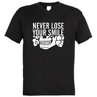 Чоловіча футболка з V-подібним вирізом Never Lose Your Smile