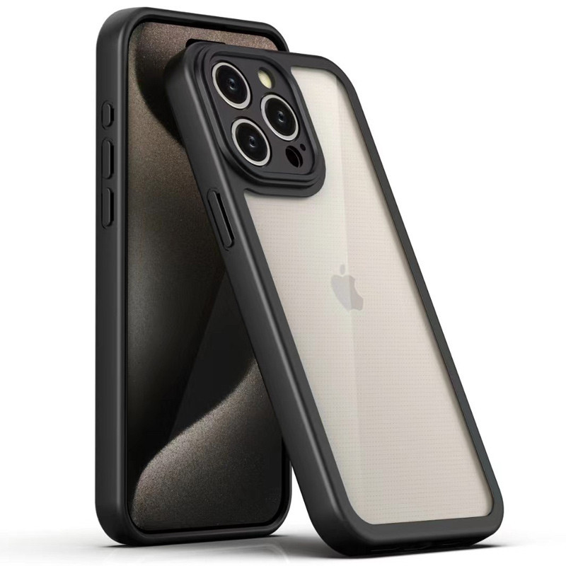 TPU чохол Transparent + Colour 1,5mm для Apple iPhone 15 Pro Max (6.7") Black