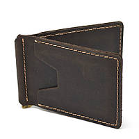 Зажим для денег кожаный Темно-коричневый RC-hold-001 TARWA 11.5 × 8 × 1 IX, код: 7005492