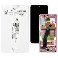 Екран (дисплей) Samsung Galaxy S20 G980F G981 + тачскрин оригинал 100% с розовой рамкой