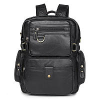 Кожаный мужской рюкзак 7042A John McDee Черный BB, код: 7727616
