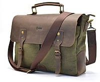 Мужская сумка-портфель кожа+парусина RH-3960-4lx TARWA Зеленый TP, код: 6717909