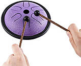 Глюкофон музичний інструмент барабан Ø14.5 см, з паличками, чохлом і напальчниками — Чорний, фото 3