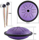 Глюкофон музичний інструмент барабан Ø14.5 см, з паличками, чохлом і напальчниками — Чорний, фото 6