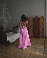 Жіноча літня довга сукня 44/68/0010 муслін сарафан плаття вільного крою (42-46 оверсайз розміри )