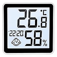 Електронний кімнатний термометр - гігрометр UChef YZ-6048, термогігрометр з годинником, календарем та індикатором комфорту