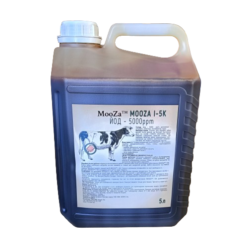 Засіб для гігієни вимені після доїння MOOZA I-5K, 5 л (йод 5000 ppm), фото 1