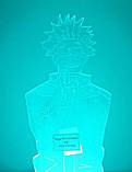 Акриловий 3D світильник - нічник Аніме Магічна битва Годжо Сатору 16 кольорів + пульт, фото 5