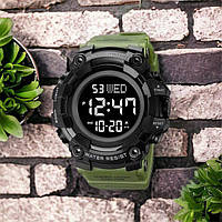 Військовий чоловічий наручний годинник зелений SKMEI 1968AG | Годинник спортивний | Армійський ZK-919 годинник протиударний