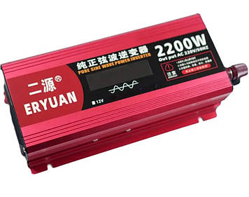 2200W LCD Перетворювач із чистою синусоїдою AC/DC 12v з Вольметром