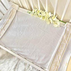 Махровий рушник для хрещення "Янгол Таїнство Хрещення" 70х140 см білий/золото Betis