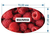 Наклейки для банок "Малина", стикеры на банки с консервацией 70х41 мм самоклеящиеся маркировочные