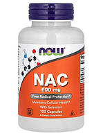 NAC (N-ацетилцистеин) Now Foods, 600 мг 100 растительных капсул