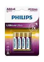 Батарейки PHILIPS FR03 - LITHIUM ULTRA AAA 1.5V / 4 ШТ. БЛІСТЕР