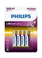 Батарейки PHILIPS FR03 — LITHIUM ULTRA AAA 1.5V / 4 ШТ. БЛІСТЕР