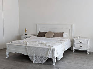 Біле ліжко "Моне" з натурального дерева у стилі прованс