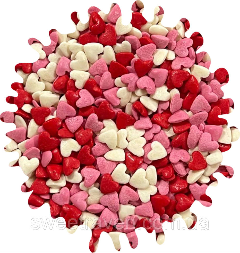 Кондитерська посипка цукрові серця 2-50 грамів, фото 1