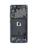 Дисплей для Samsung A52 (A525, A526) із сенсором чорний + рамка синя OLED оригінальниій розмір матриці