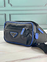Бананка Pradе Blue удобная сумка на пояс органайзер для мелких вещей из текстильного материала sux