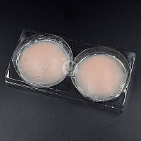 Многоразовые силиконовые наклейки на грудь бежевые 1 пара (2шт). Корректирующие наклейки телесные на соски sux