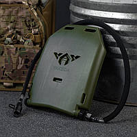 Гидратор плита Yakeda 1,75 литра для военных/ Тактическая питьевая система 25 х 30 см в плитоноску/ Оливковый