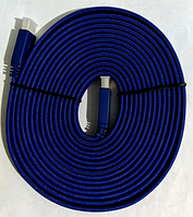 Кабель HDMI \ HDMI 5m (плоский) Blue