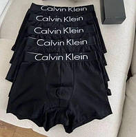 Мужские трусы Calvin Klein (Кельвин Кляйн) Набор из 5 штук удобные (хлопковые) Чёрные XL