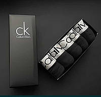 Мужские трусы Calvin Klein (Кельвин Кляйн) Набор из 5 штук удобные (хлопковые) Чёрные M