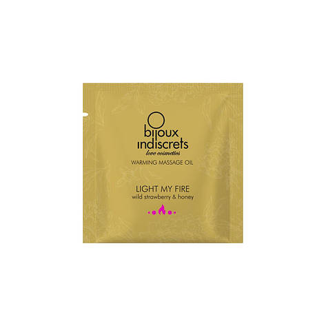 Пробник масажної олії Bijoux Indiscrets Light my Fire — Wild Strawberry & Honey (2 мл), фото 1