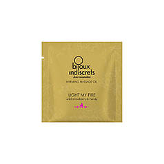 Пробник масажної олії Bijoux Indiscrets Light my Fire — Wild Strawberry & Honey (2 мл)