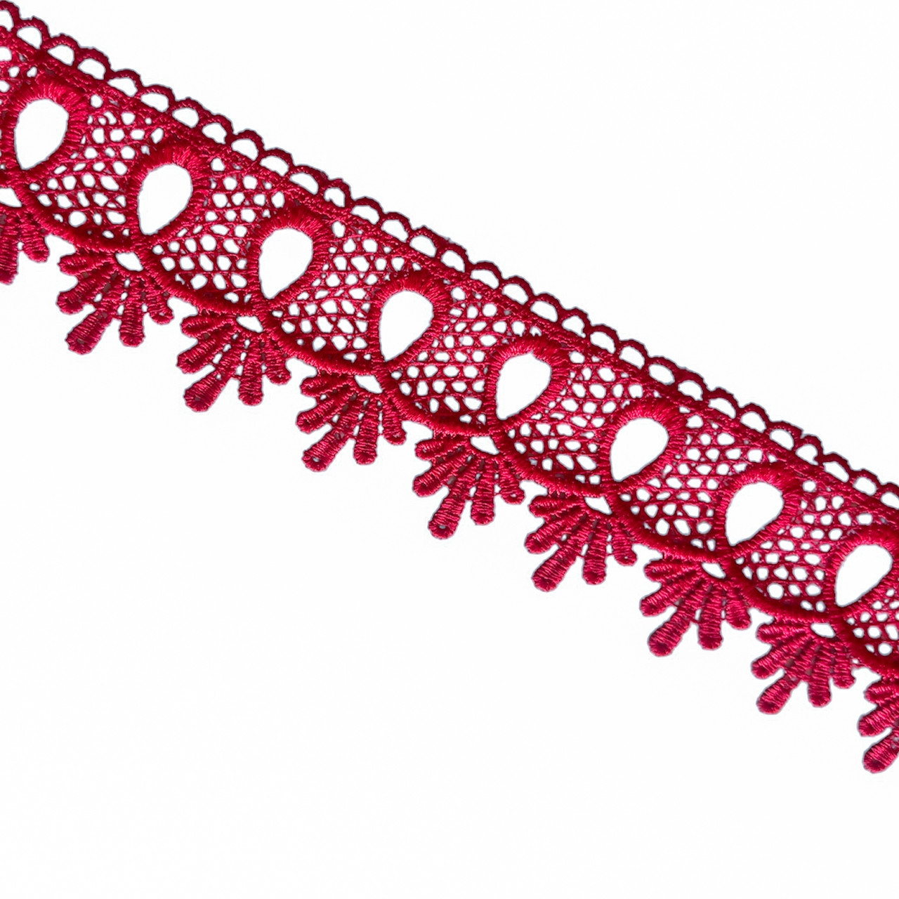 Мереживо макраме 5,0 см колір - червоний, фото 1