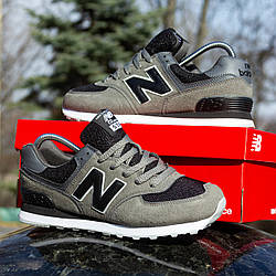 ЗНИЖКА! Кросівки New Balance 574 колір хакі з чорним 42 26.5 см