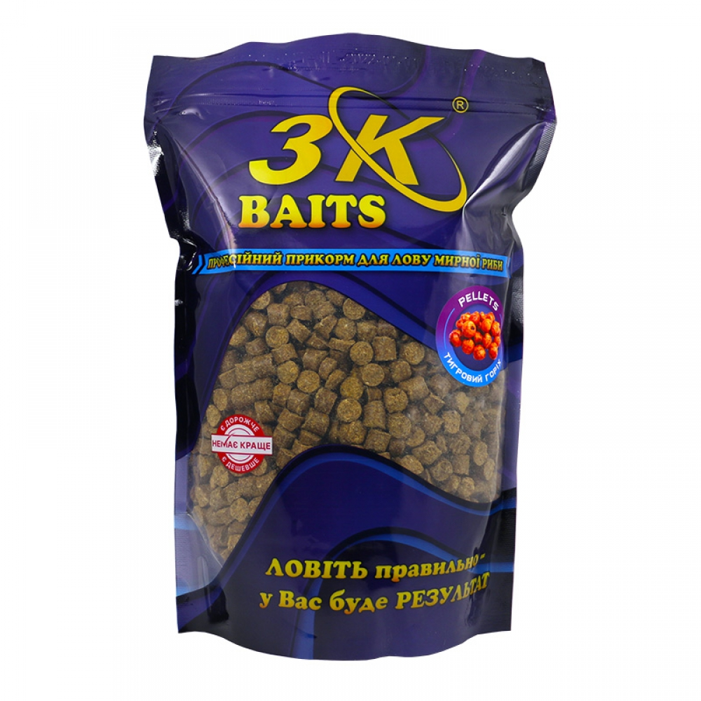 Пелетс 3k Baits Pellets 8mm Tiger Nut (Тигровий горіх) 800г 3к07408, фото 1