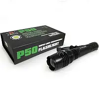 Ручной аккумуляторный мощный фонарик Mellov P510-2 P50 (Bailong) с выносной кнопкой Черный at
