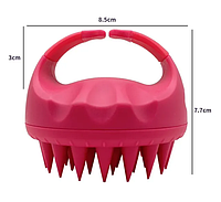 Массажная щетка для мытья головы розовая