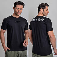 Calvin Klein люкс футболка модная стильная черная Кельвин Кляйн брендовая коттон 009