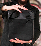 Тонка шкіряна чоловіча сумка месенджер DETROIT з екошкіри чорна MK, фото 4