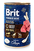 Влажный корм для собак Брит Brit Premium by Nature говядина с требухой (консервная), 400 г