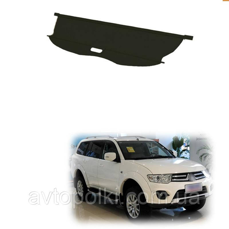 Чорна шторка багажника Mitsubishi Pajero Sport KH0 2008 2009 2011 2012 2013 2014 2016 2 пок, фото 1