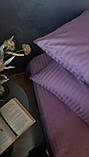 Комплект постільної білизни страйп-сатин двоспальний виноградний, фото 3
