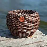 Плетений кошик зі ротанга. Кашпо коричневе на 5 л із ротанга. Кашпо для рослин, саду.
