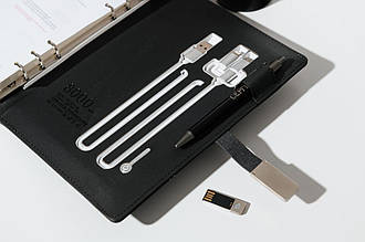 Набір Бізнес щоденник-органайзер з бездротовою зарядкою з вбудованим Powerbank і флешкою та ручкою