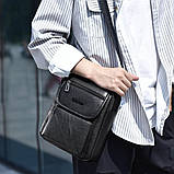 Чоловіча сумка через плече Weixier Барсетка Чоловіча сумка для документів Чорна, фото 3