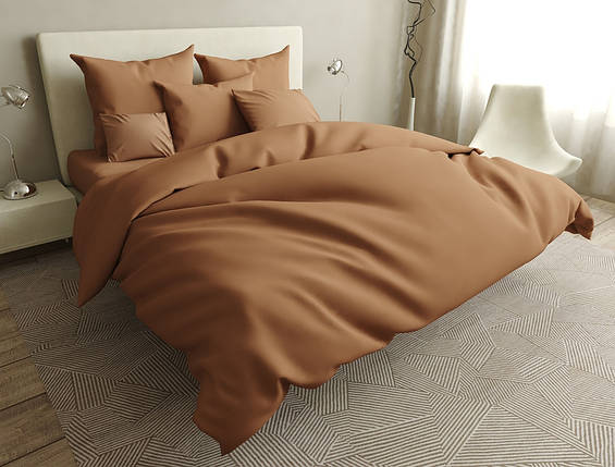 Темно бежева однотонна тканина 220 см для постільної білизни Бязь Gold Lux, рулон 50м, Пакістан, фото 1