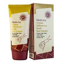 Сонцезахисний крем з екстрактом равлика SPF50+ PA+++ FARMSTAY Visible Difference Snail Sun Cream