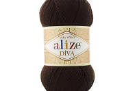 Пряжа Alize Diva (ализе дива) (летняя пряжа для вязания)- 26 коричневый
