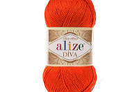 Пряжа Alize Diva (ализе дива) (летняя пряжа для вязания)- 37 помаранчевый