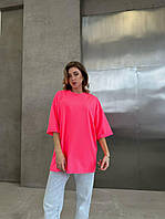 Базовая женская оверсайз футболка в ярких цветах